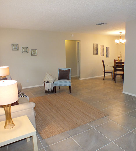 beautiful living room after remodel