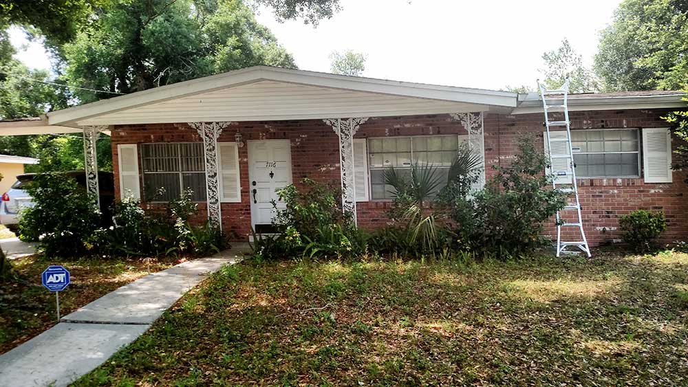 Outside Home Renovation — Before